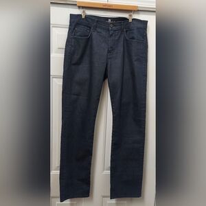 7 FOR ALL MANKIND CARSEN MEN'S DESTROYED DARK WASH STRAIGHT JEANS SIZE 36 X 34